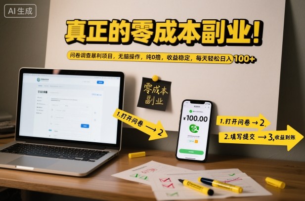 问卷调查副业实战：低成本策略，稳定收益轻松变现指南