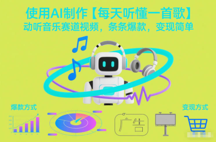 AI制作音乐视频实战：每天听懂一首歌的变现方法指南