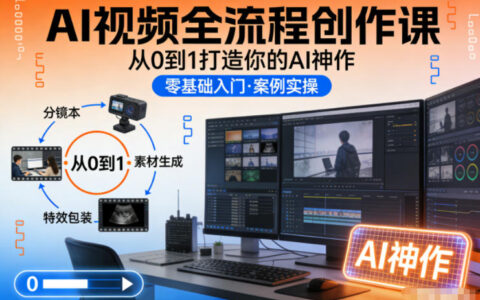 AI视频全流程创作课：从0到1打造你的AI视频变现项目