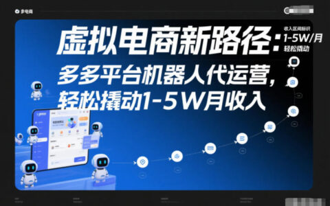 虚拟电商实战指南：多多平台机器人代运营的被动收入策略