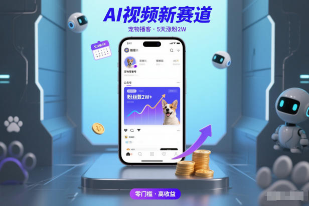 AI视频新赛道：宠物播客5天涨粉2万，变现策略实操指南