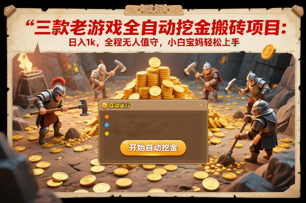 三款老游戏变现策略指南：新手宝妈轻松上手，被动收入思路实测