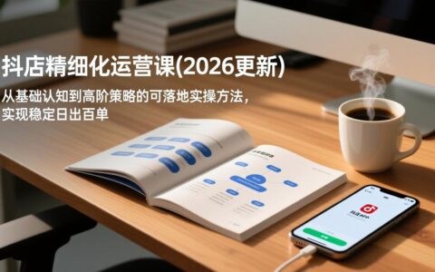 抖店精细化运营课(2026更新)：从基础认知到高阶策略的实战变现指南，助力店铺销量提升