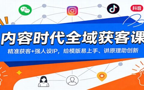 内容时代全域获客策略：精准引流+人设IP打造，模板实战与原理解析