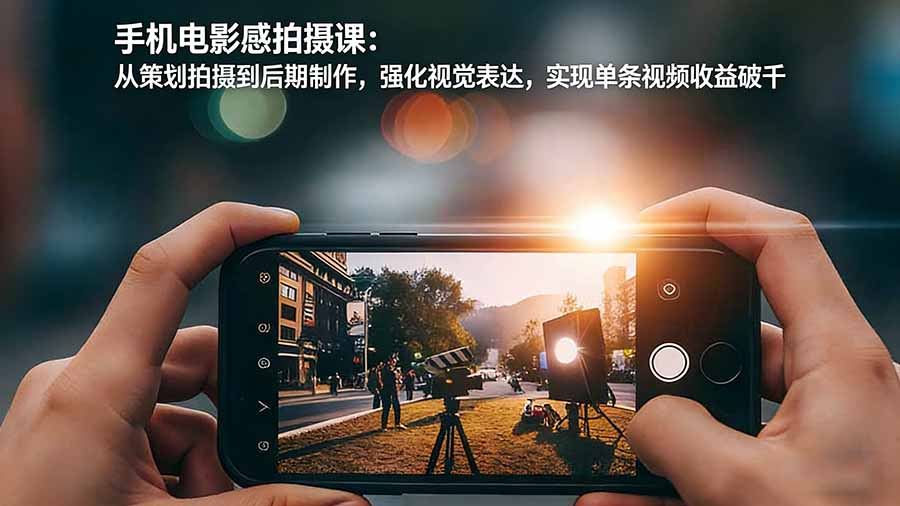 手机电影感拍摄课：从策划到后期全流程，视觉表达强化，视频变现实战攻略