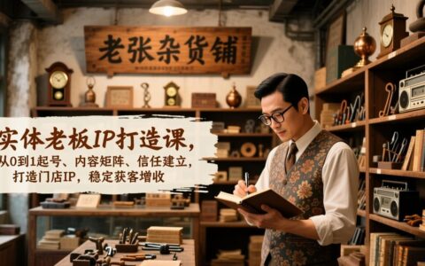 实体老板IP打造实战指南：从0到1起号、内容矩阵与信任建立，实现门店IP变现
