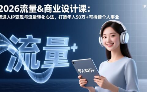 2026流量&商业设计课：普通人IP变现与流量转化实战指南，打造可持续个人事业