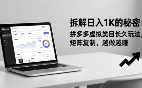 拆解拼多多虚拟类目盈利策略：长久玩法与矩阵复制实战指南