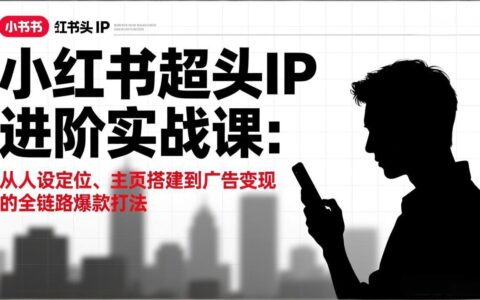 小红书超头IP进阶实战课：从人设定位、主页搭建到广告变现的全链路实操指南