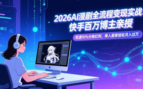 2026AI漫剧变现实战攻略：快手百万博主亲授，把握分账策略，居家探索增收潜力