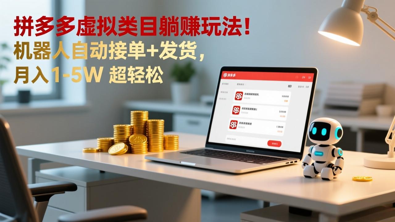多多虚拟类目被动收入实操：自动化接单发货系统变现指南