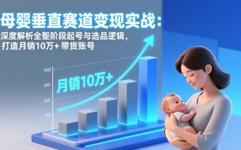 母婴垂直赛道变现指南：三大阶段起号与选品策略解析，打造高效带货账号