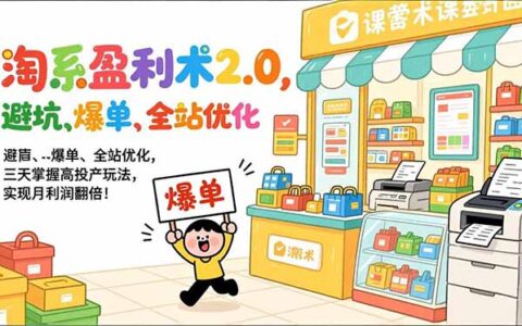 淘系项目2.0：避坑实操、订单提升、全站优化，快速掌握高效玩法，实测提升利润！