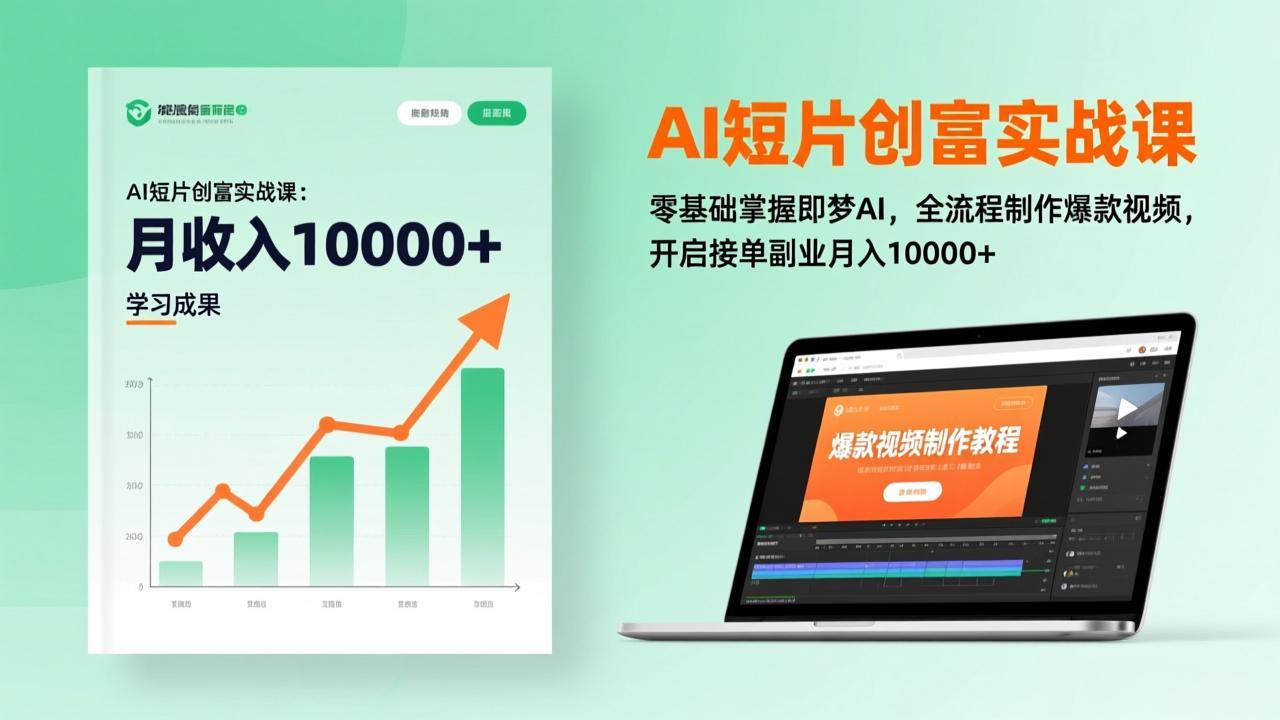 AI短片创富实战课：零基础掌握即梦AI，全流程制作爆款视频，开启副业变现实操指南（更新）