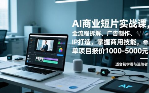 AI商业短片实战指南：全流程拆解、广告制作与IP打造，掌握商用技能实现变现案例