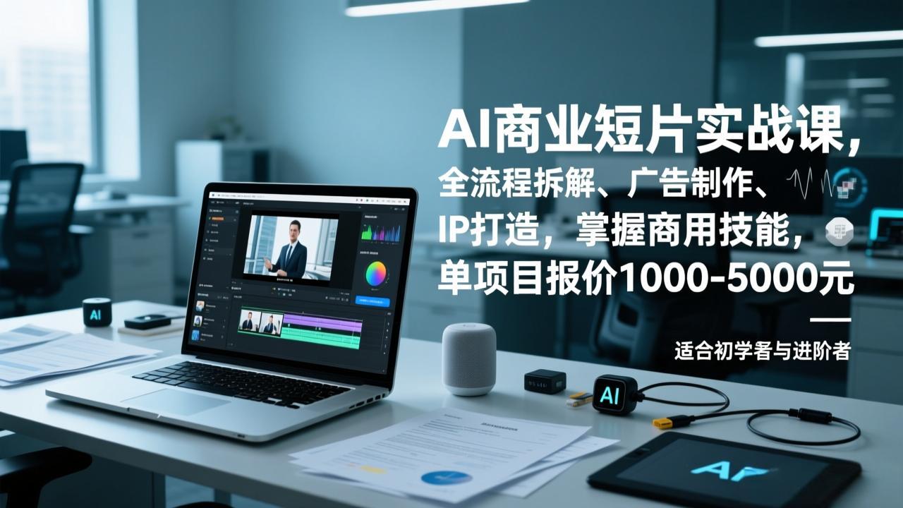 AI商业短片实战指南：全流程拆解、广告制作与IP打造，掌握商用技能实现变现案例