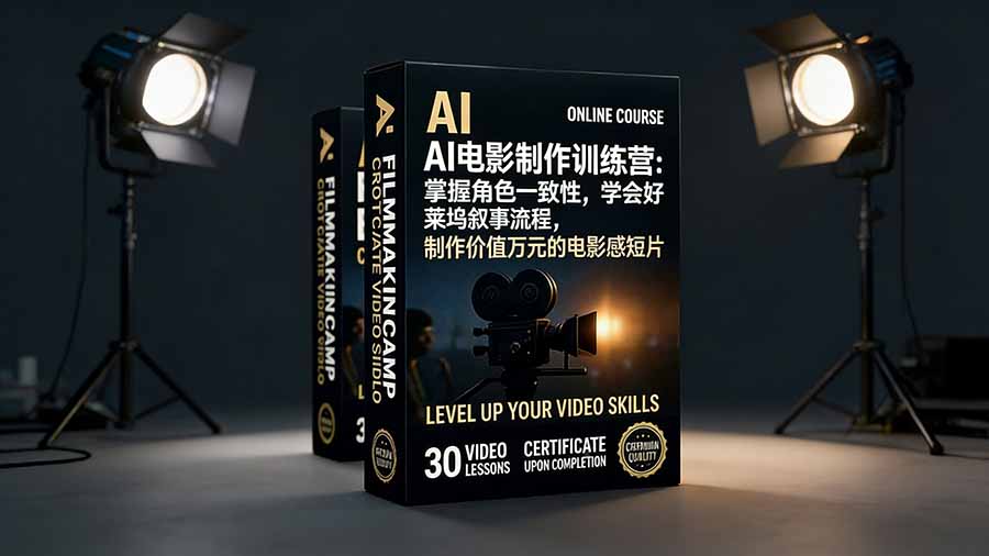 AI电影制作训练营：实战掌握角色一致性，学会好莱坞叙事流程，打造变现电影感短片