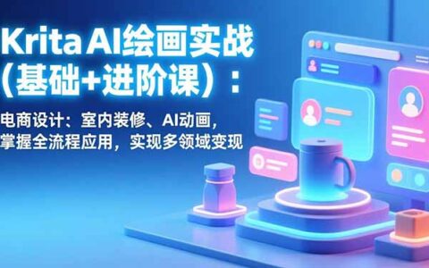 Krita AI绘画实战教程：电商设计、室内装修、AI动画，全流程应用指南，多领域变现策略
