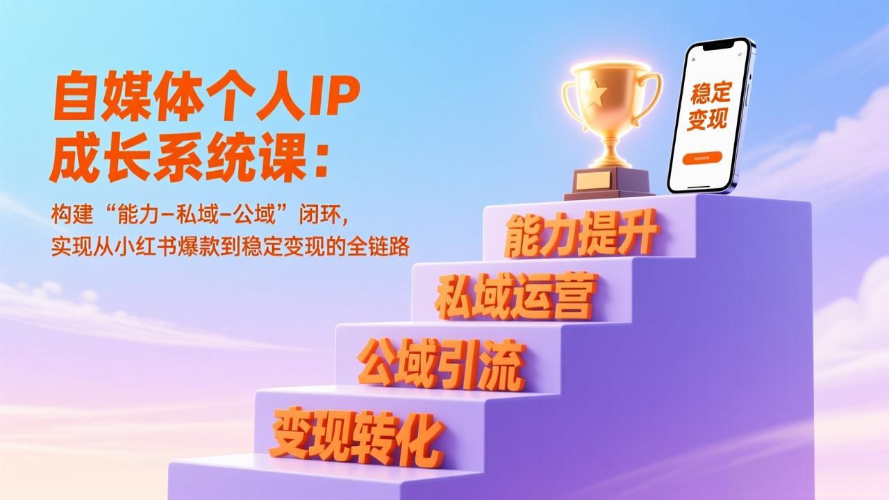 自媒体个人IP实战攻略：构建能力-私域-公域闭环，实现小红书热门到稳定变现全链路