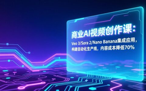 AI视频创作实战课程：Veo 3/Sora 2/Nano Banana集成应用，自动化生产线构建与内容成本优化