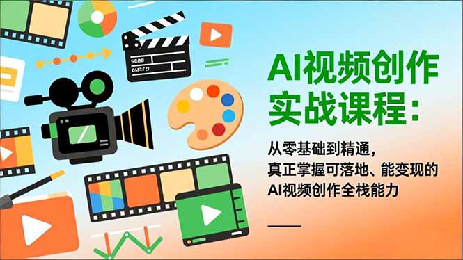 AI视频创作实战课程：从零基础到精通，掌握可落地的AI视频变现全栈指南