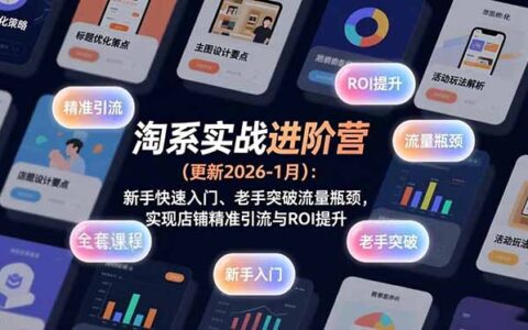 淘系实战进阶策略(2026-1月更新)：新手快速入门、老手突破流量瓶颈，实现精准引流与ROI提升