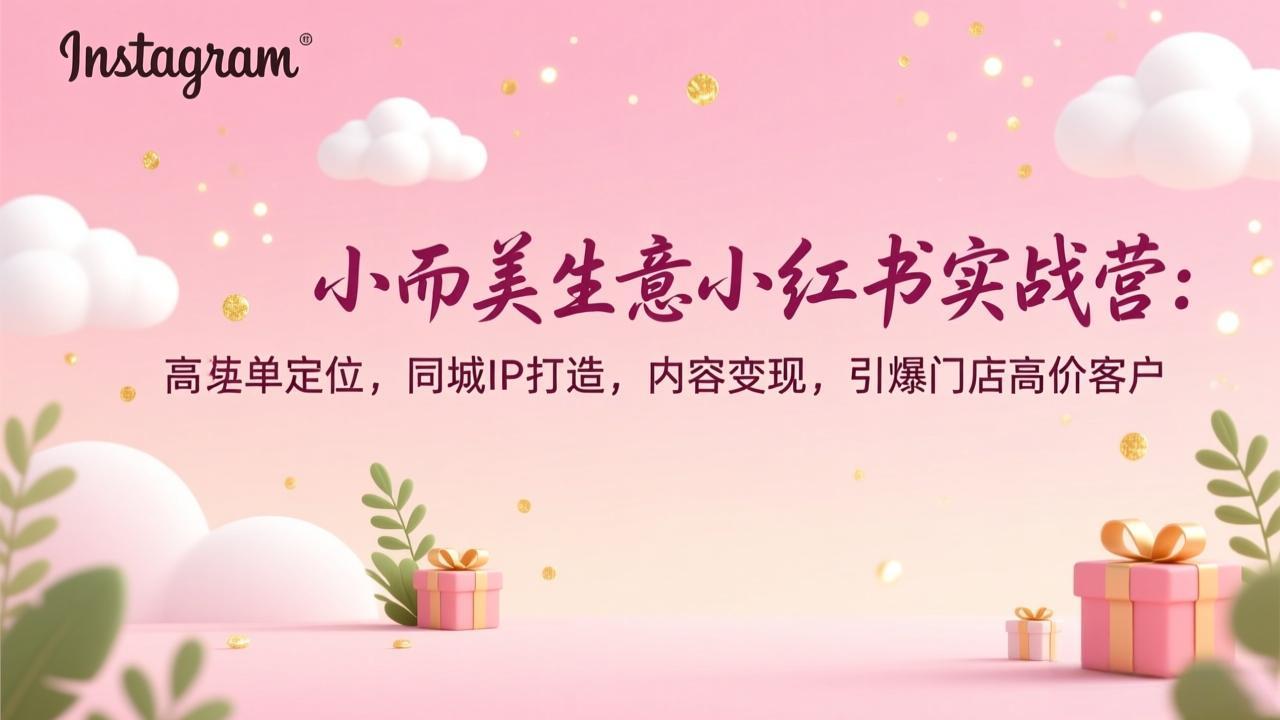 小而美生意小红书实战营：高客单定位策略，同城IP打造方法，内容变现实操，高效吸引门店高价客户