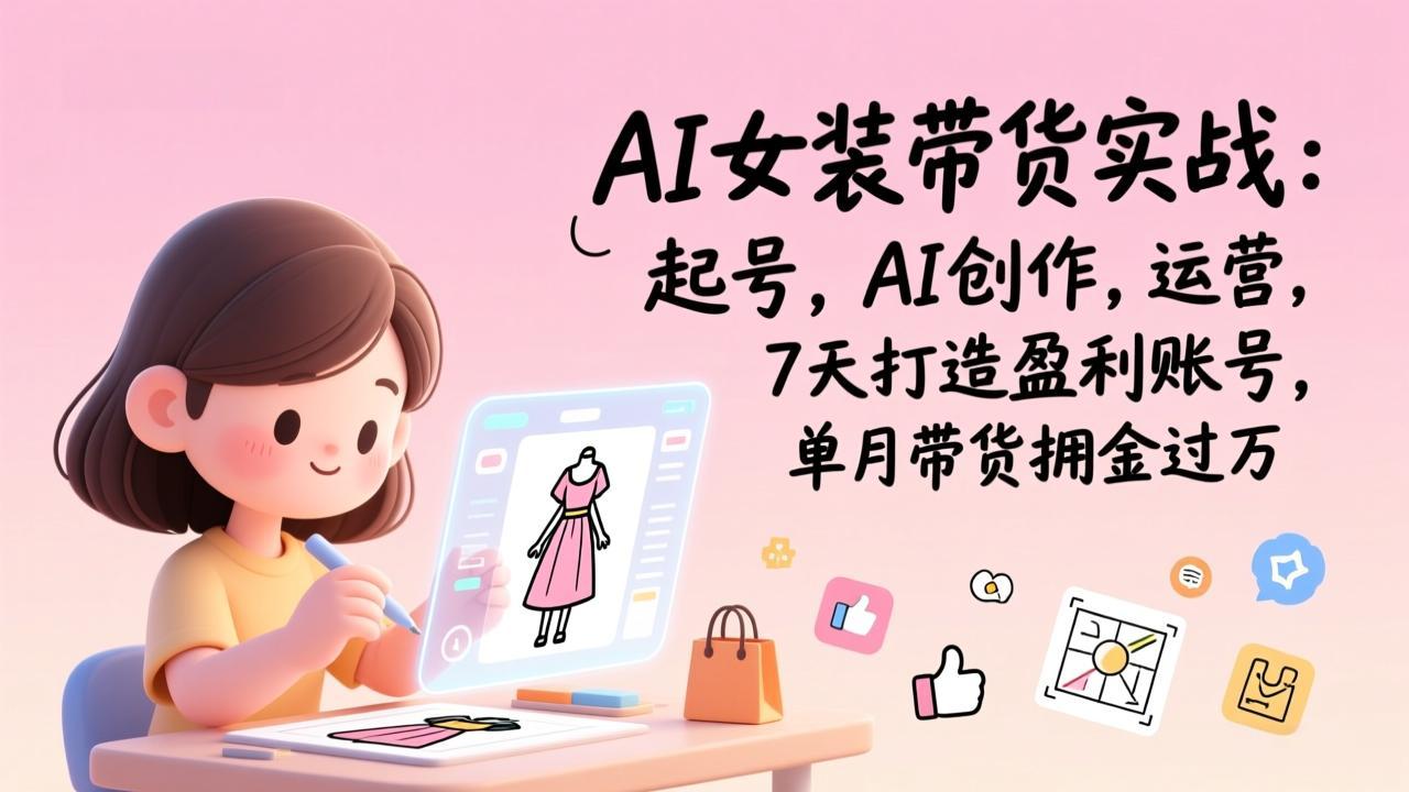 AI女装带货变现指南：7天快速起号实测案例与完整路径拆解