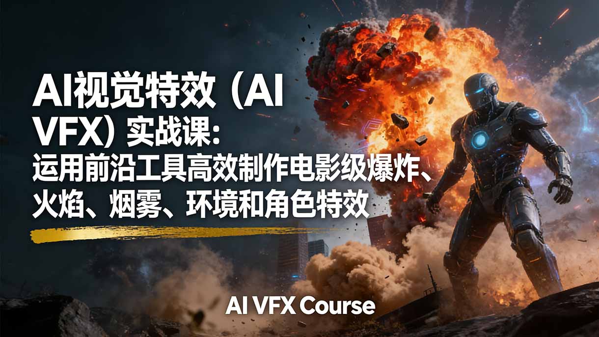 AI视觉特效实战课：掌握前沿工具高效变现电影级特效制作