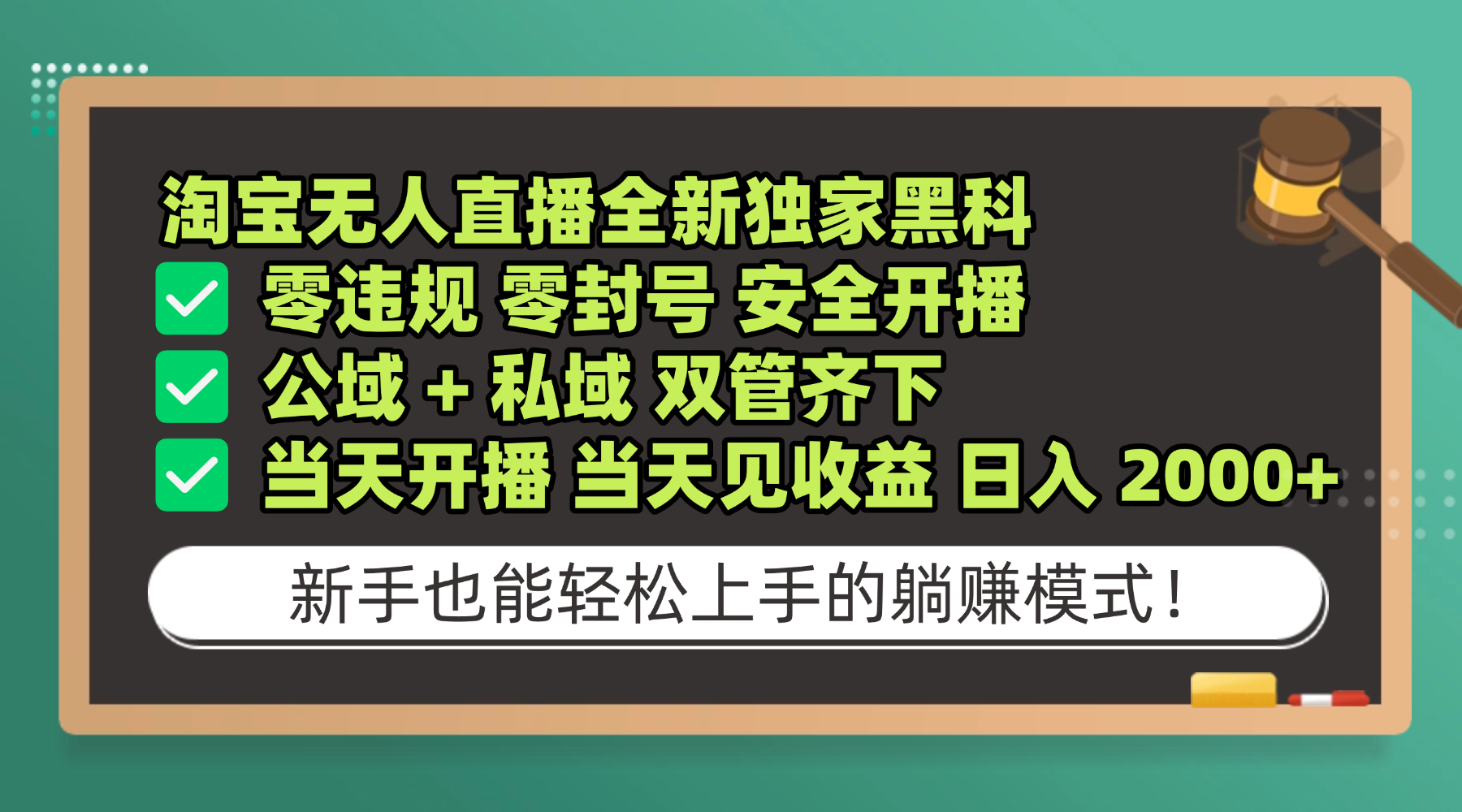 淘宝无人直播变现方法：安全开播实操策略，公域私域双管齐下，高效收益指南