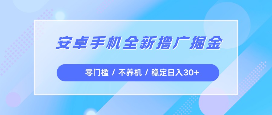安卓手机广告收益实战项目：零门槛入门指南，实测收益思路分享