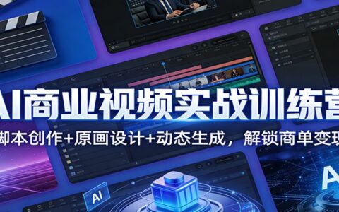 AI商业视频实战训练营：脚本创作+原画设计+动态生成，商单变现实操指南