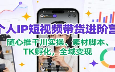个人IP短视频带货进阶营：实战策略、内容脚本、平台孵化与变现指南