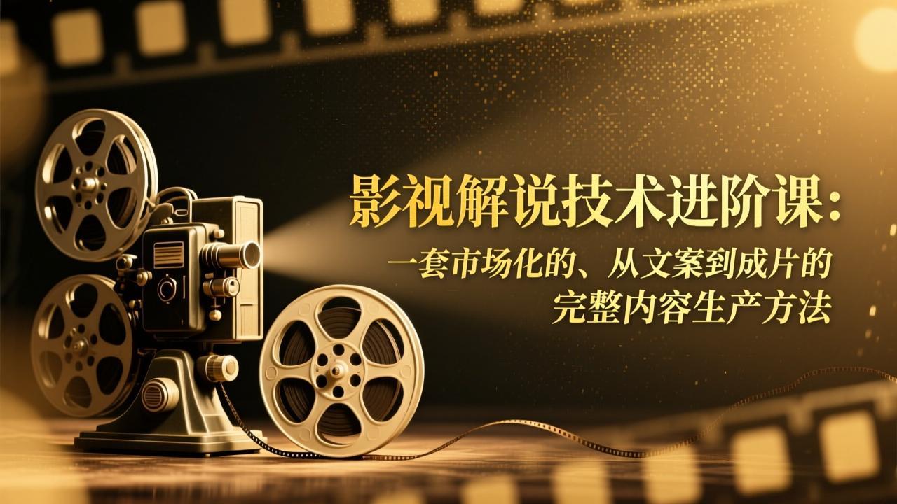 影视解说变现进阶课：从文案到成片的完整内容生产实战方法