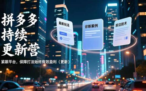 拼多多持续更新营：最新玩法、诊断案例与前沿技术解析，紧跟平台动态，实战策略助力持续变现（更新）