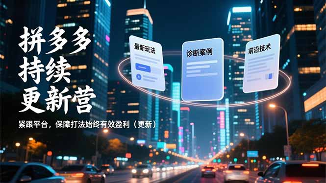 拼多多持续更新营：最新玩法、诊断案例与前沿技术解析，紧跟平台动态，实战策略助力持续变现（更新）