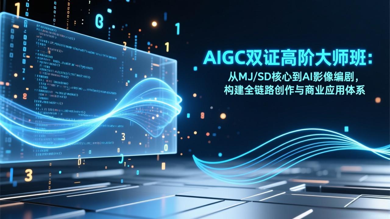 AIGC双证实战指南：从MJ/SD核心到AI影像编剧，构建全链路创作与变现体系