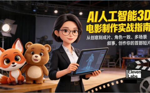 AI人工智能3D电影制作变现实战指南：从创意到成片、角色一致、多场景叙事，创作你的首部短片