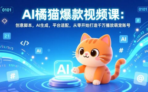 AI橘猫视频变现实操：创意脚本+AI生成+平台适配，从零开始萌宠账号被动收入指南