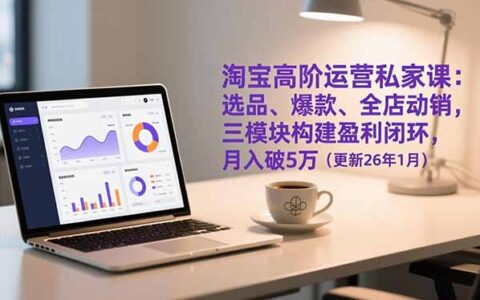 淘宝高阶运营私家课：选品、爆款、全店动销三模块实操指南，打造盈利闭环策略（更新26年1月）