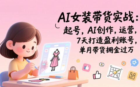 AI女装带货实战班（更新）：起号、AI创作与运营策略，打造变现账号实操指南