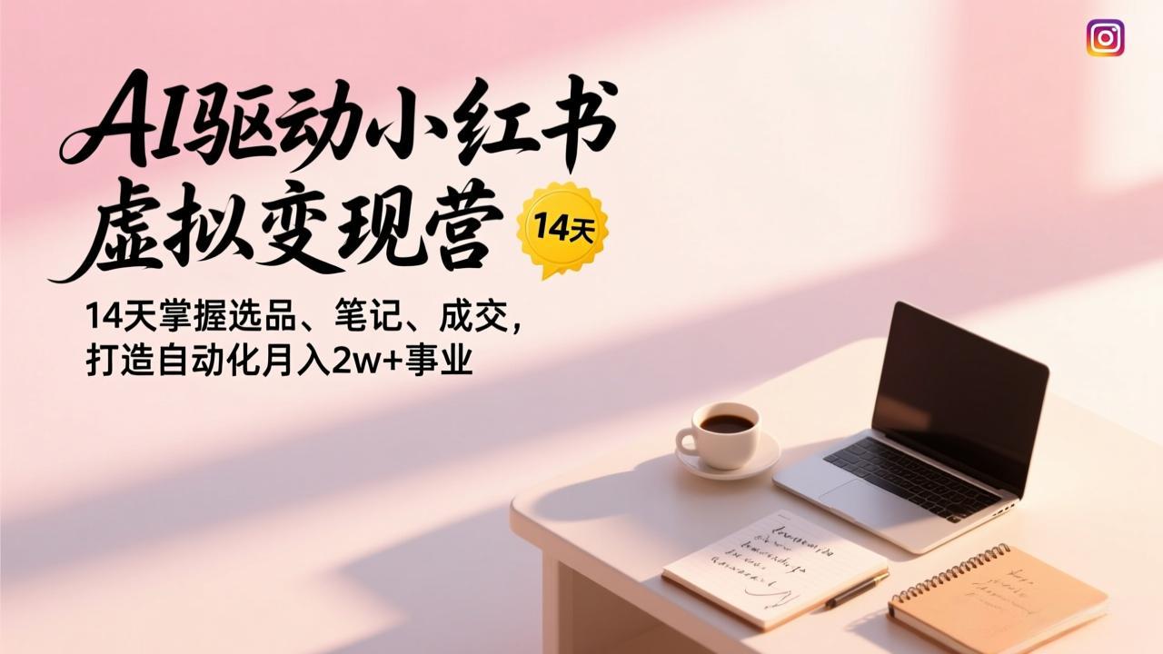 AI驱动小红书变现实战指南：14天掌握选品、笔记与成交，打造自动化被动收入
