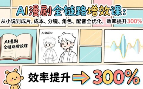 AI漫剧全链路增效课：从小说到成片实战指南，成本分镜角色配音全优化策略