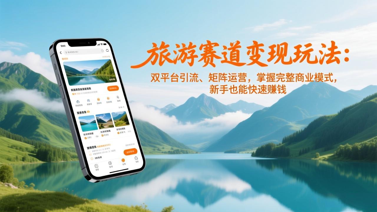 旅游赛道变现攻略：双平台引流与矩阵运营实操，新手掌握完整商业模式