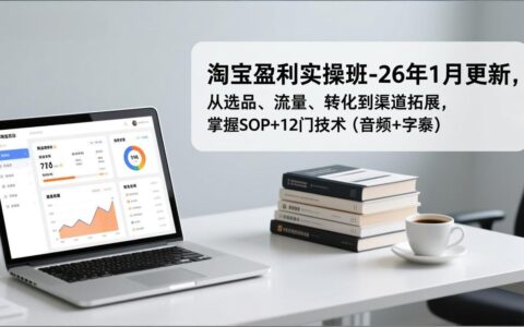 淘宝变现实战教程-26年1月更新：选品、流量、转化与渠道拓展SOP+12门技术指南（音频+字幕）