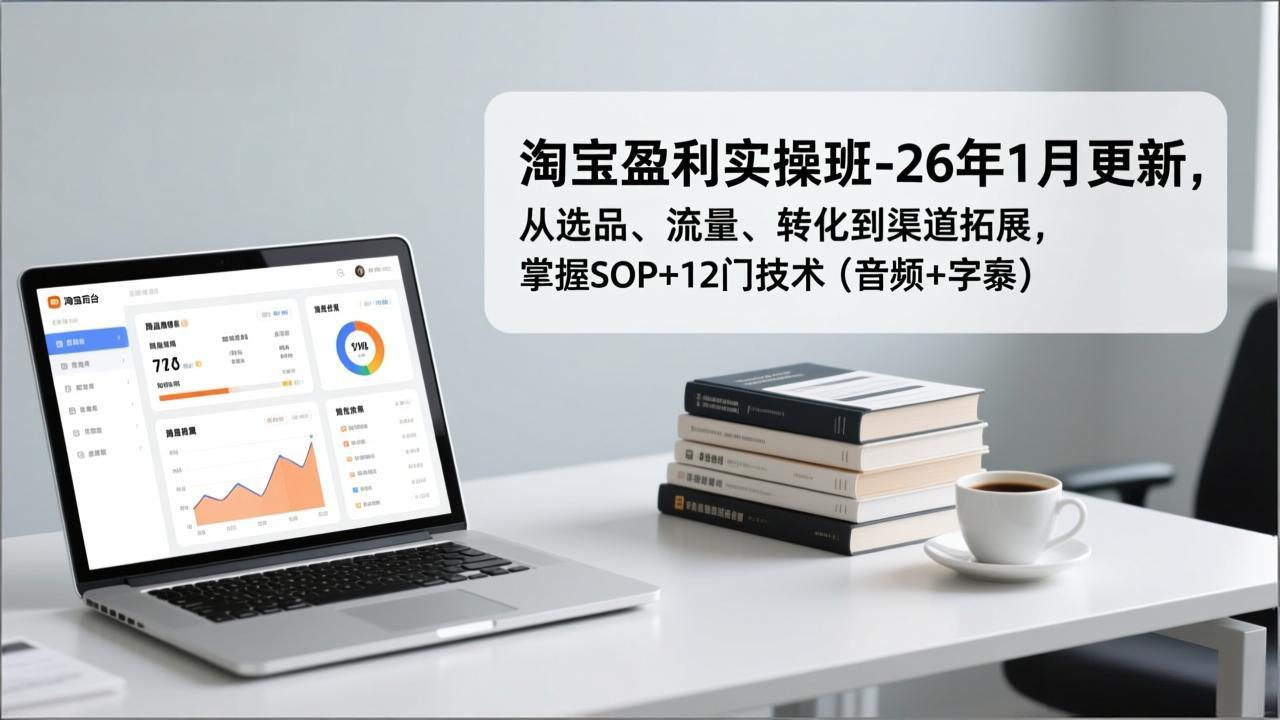 淘宝变现实战教程-26年1月更新：选品、流量、转化与渠道拓展SOP+12门技术指南（音频+字幕）