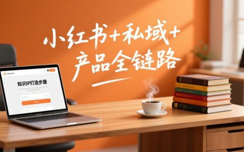个人IP系统变现实战课：小红书+私域+产品全链路拆解，实操指南打造知识IP变现路径