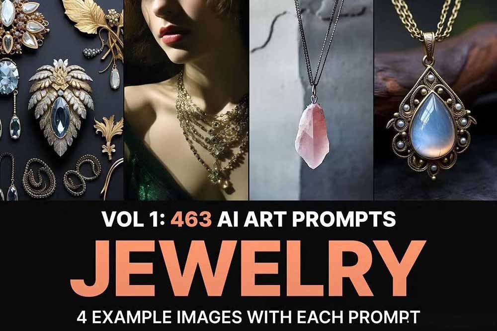 珠宝AI摄影变现实战指南：460+专业Midjourney提示词与效果图全品类拆解