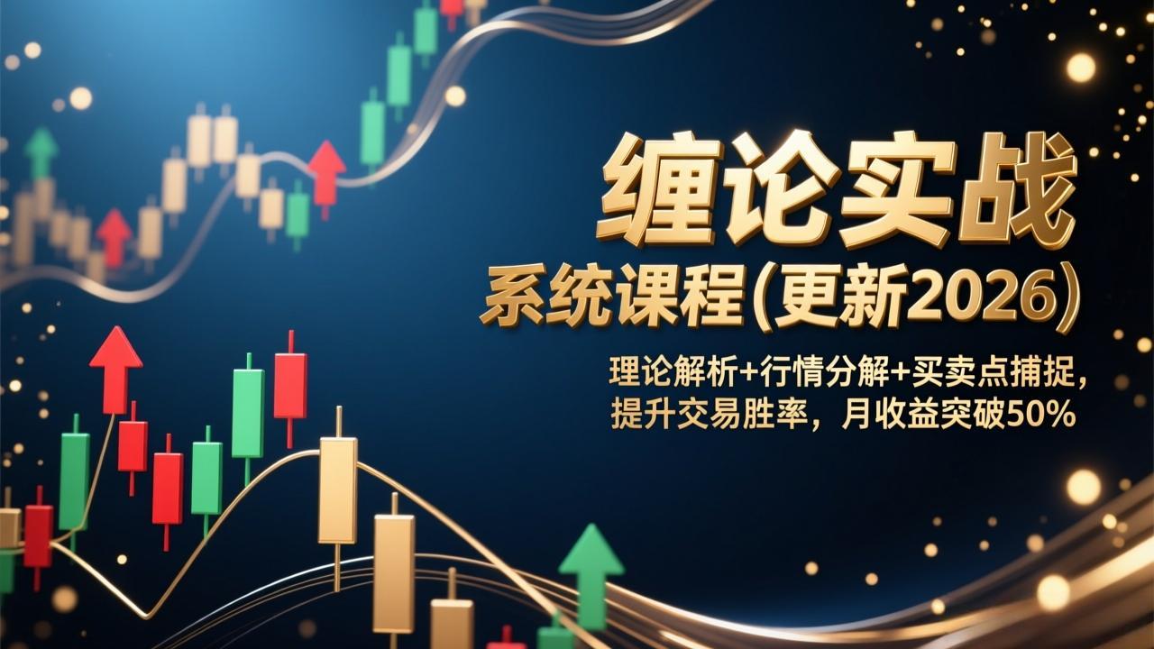 缠论实战系统课程(更新2026)：理论解析+行情分解+买卖点捕捉，提升交易胜率与收益策略