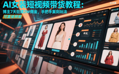 AI女装短视频带货变现教程：博主7天实测佣金案例，手把手拆解可复制策略